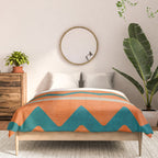Teal Orange Chevrons Modern Artwork Comforter Gallery Image 3