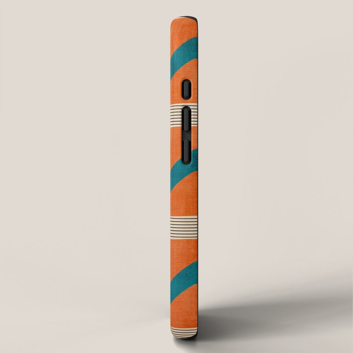 Teal Orange Chevrons Modern Artwork iPhone Case Gallery Image 2