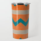 Teal Orange Chevrons Modern Artwork Travel Mug Gallery Image 1