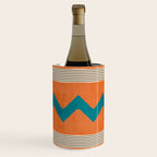 Teal Orange Chevrons Modern Artwork Wine Chiller Gallery Image 1