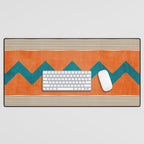 Teal Orange Chevrons Modern Artwork Desk Mat Gallery Image 1