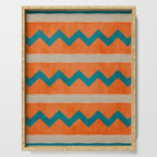 Teal Orange Chevrons Modern Artwork Serving Tray Gallery Image 1
