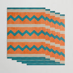 Teal Orange Chevrons Modern Artwork Wrapping Paper Gallery Image 3