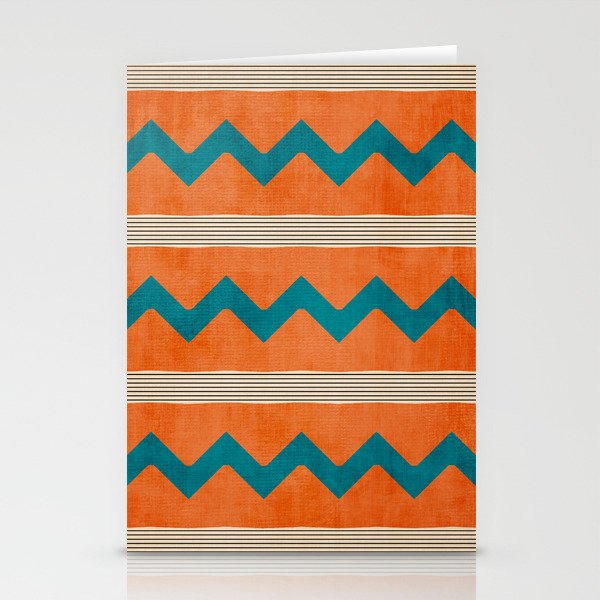 Teal Orange Chevrons Modern Artwork Stationery Card Gallery Image 1