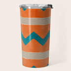Teal Orange Chevrons Modern Artwork Travel Mug Gallery Image 2