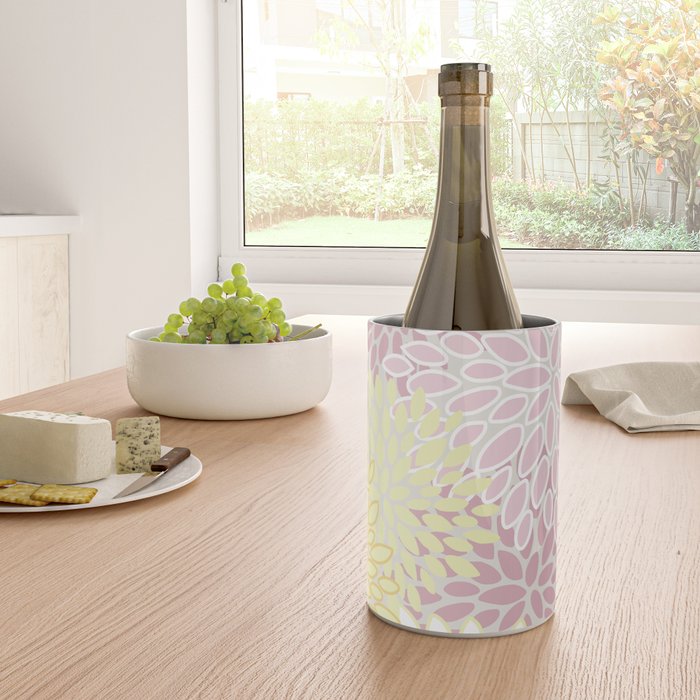 Floral Prints, Soft, Yellow and Pink, Design Prints Wine Chiller Gallery Image 4