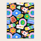 Retro cartoon sticker label pattern Notebook Gallery Image 4