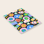 Retro cartoon sticker label pattern Notebook Gallery Image 3