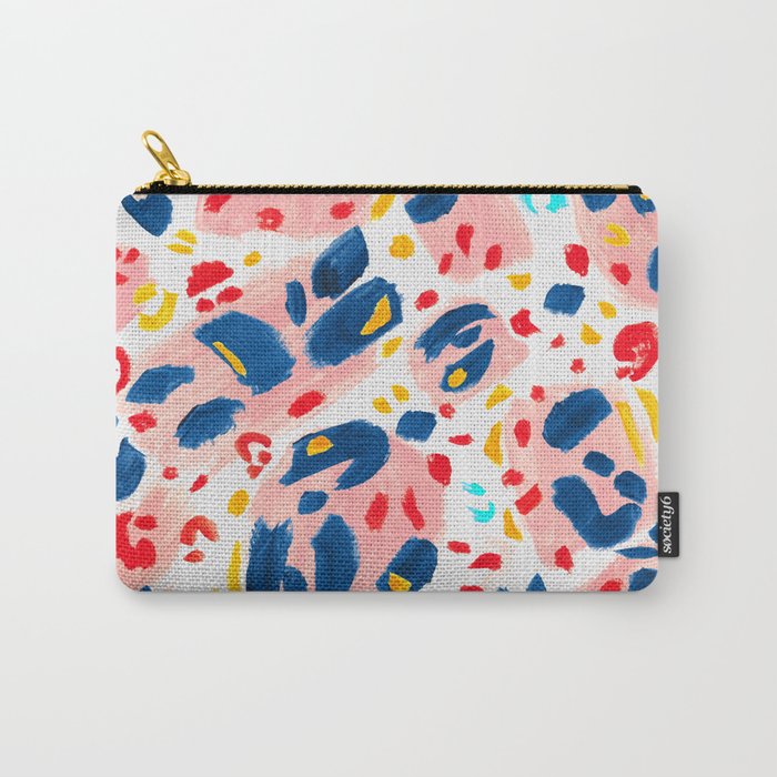 Painted Abstract Leopard Print Carry All Pouch Gallery Image 1