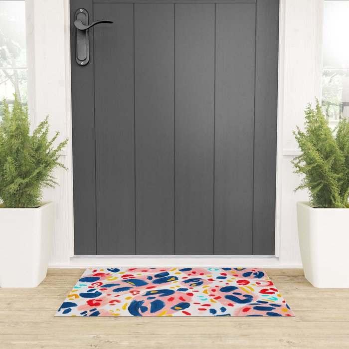 Painted Abstract Leopard Print Welcome Mat Gallery Image 3