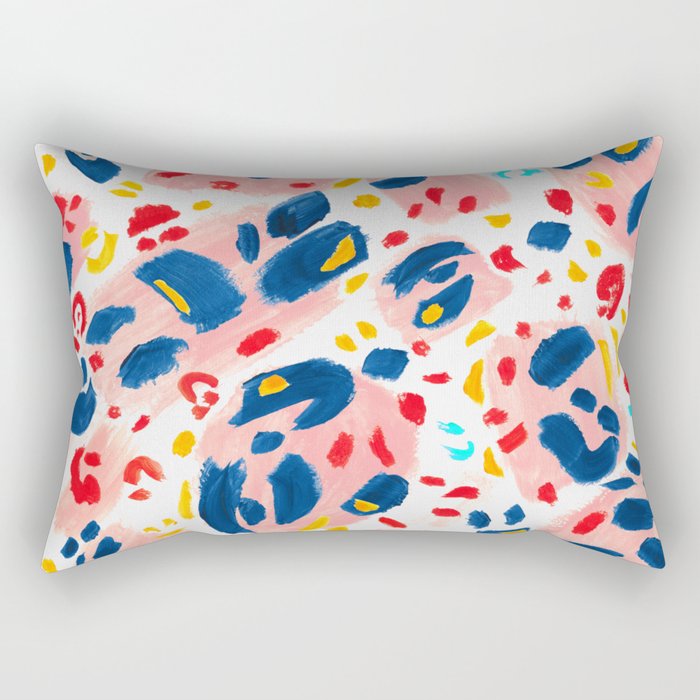 Painted Abstract Leopard Print Rectangular Pillow Gallery Image 2