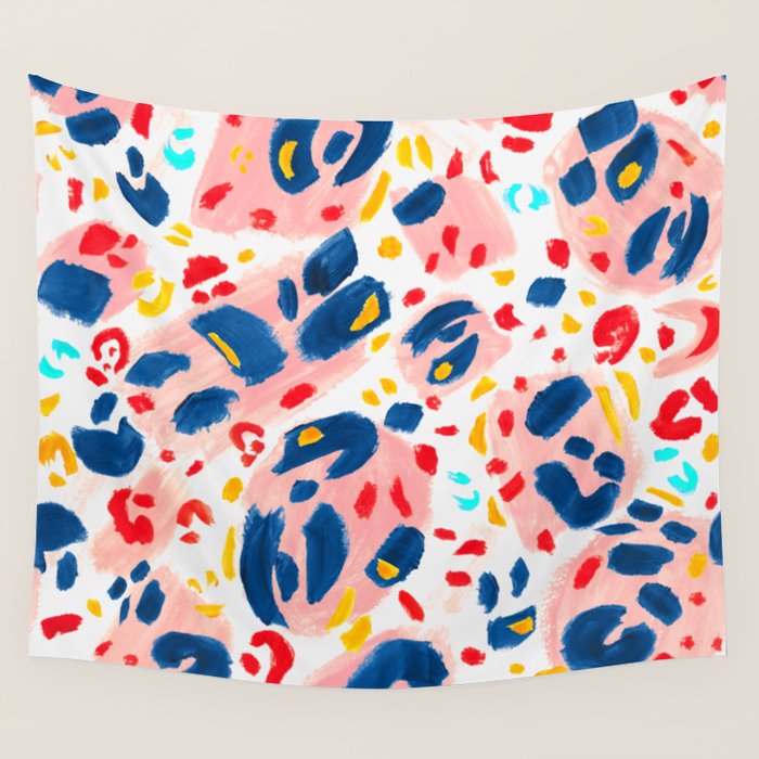 Painted Abstract Leopard Print Wall Tapestry Gallery Image 4