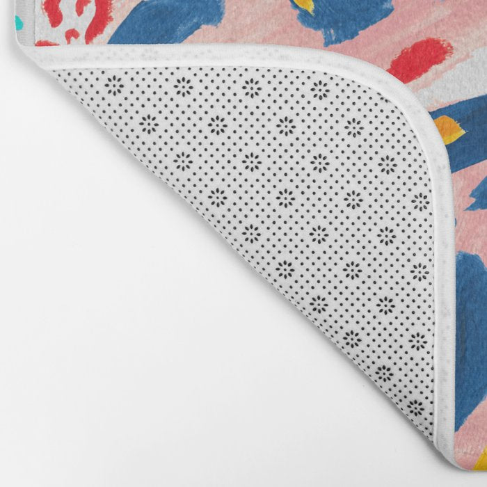 Painted Abstract Leopard Print Bath Mat Gallery Image 2