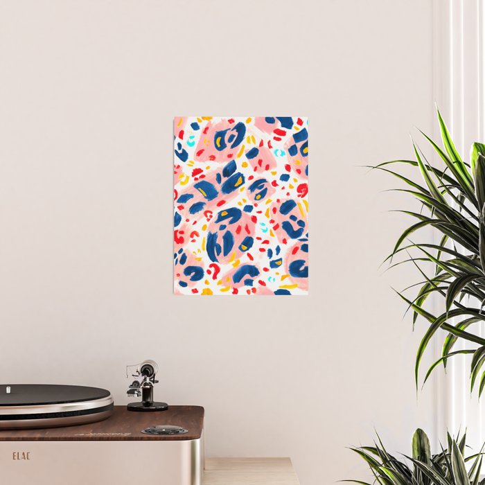 Painted Abstract Leopard Print Poster Gallery Image 2