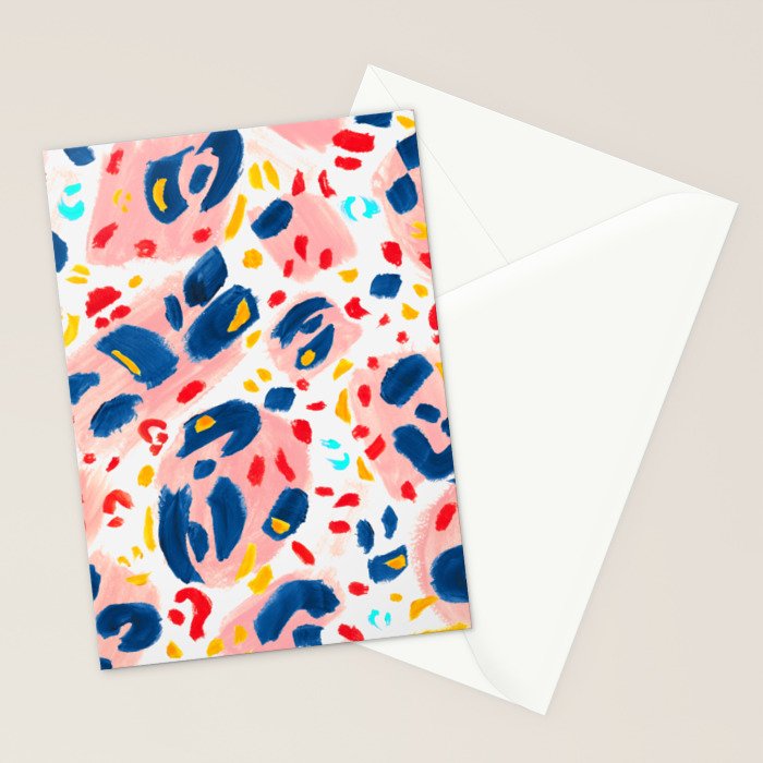 Painted Abstract Leopard Print Stationery Card Gallery Image 2