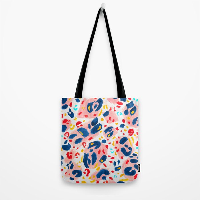 Painted Abstract Leopard Print Tote Bag Gallery Image 2