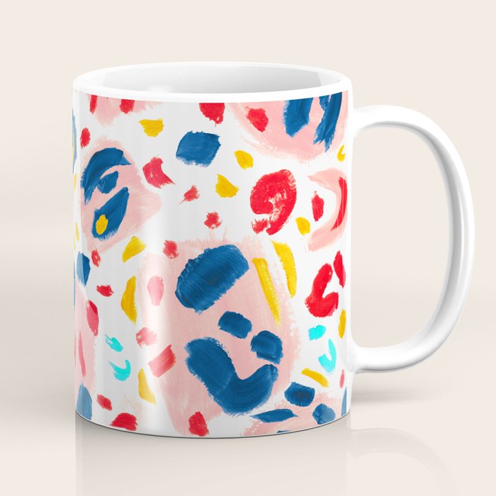 Painted Abstract Leopard Print Coffee Mug Gallery Image 1