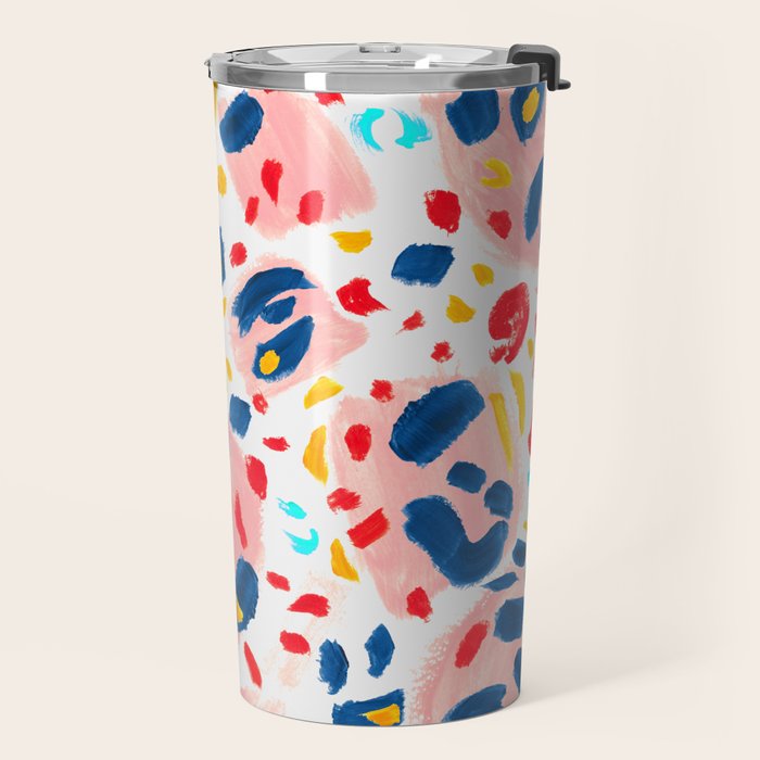 Painted Abstract Leopard Print Travel Mug Gallery Image 2
