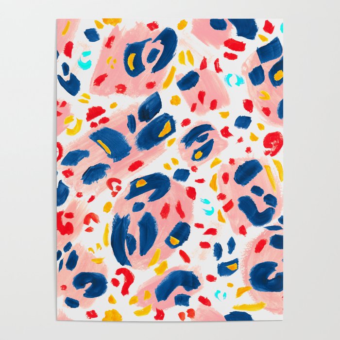 Painted Abstract Leopard Print Poster Gallery Image 4