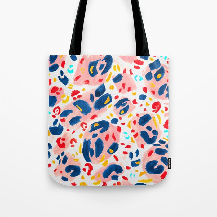 Painted Abstract Leopard Print Tote Bag Gallery Image 1