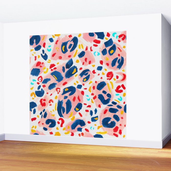 Painted Abstract Leopard Print Wall Mural Gallery Image 2