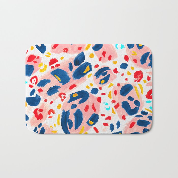 Painted Abstract Leopard Print Bath Mat Gallery Image 1