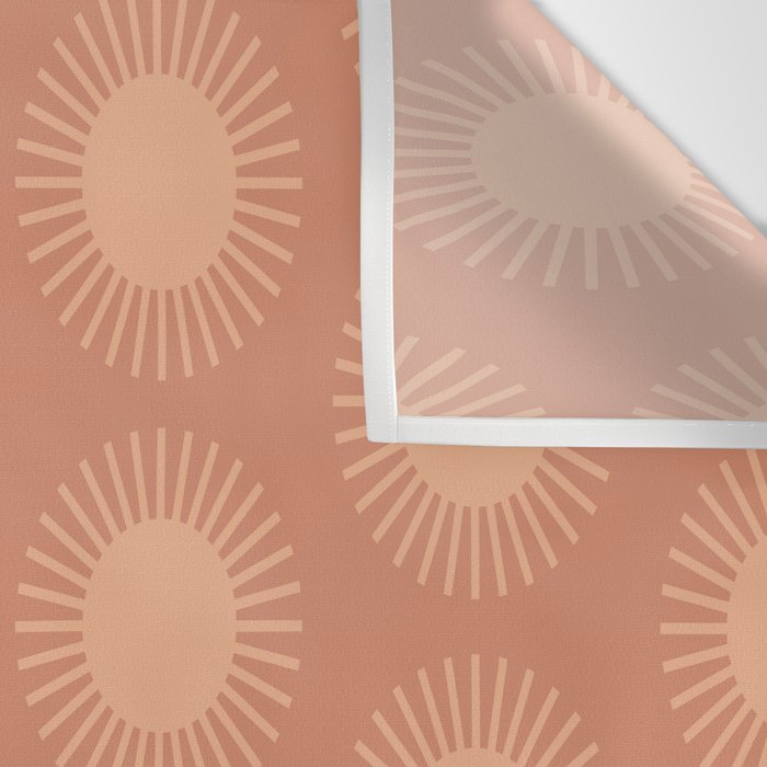 Boho Summer Sun Pattern XII Peach Wall Tapestry Gallery Image 3