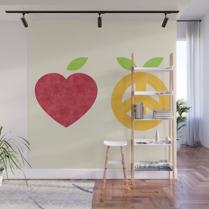 Apple and Orange - Love and Peace Wall Mural Gallery Image 1