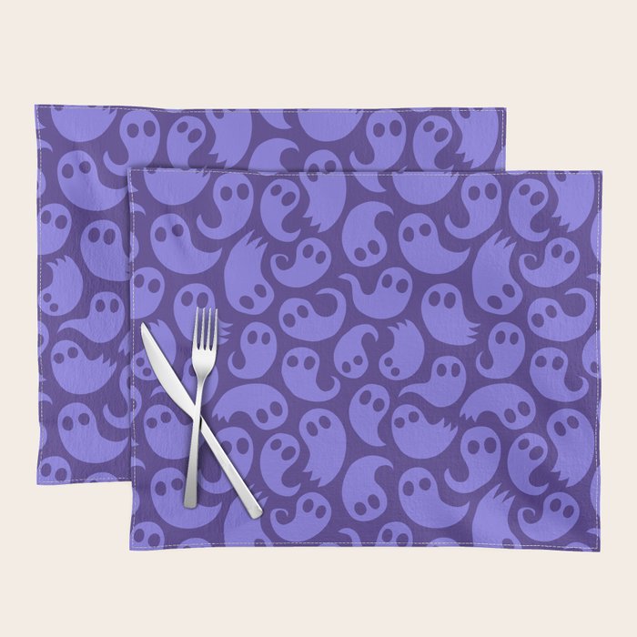 Halloween ghost cartoon pattern art Placemat Gallery Image 1