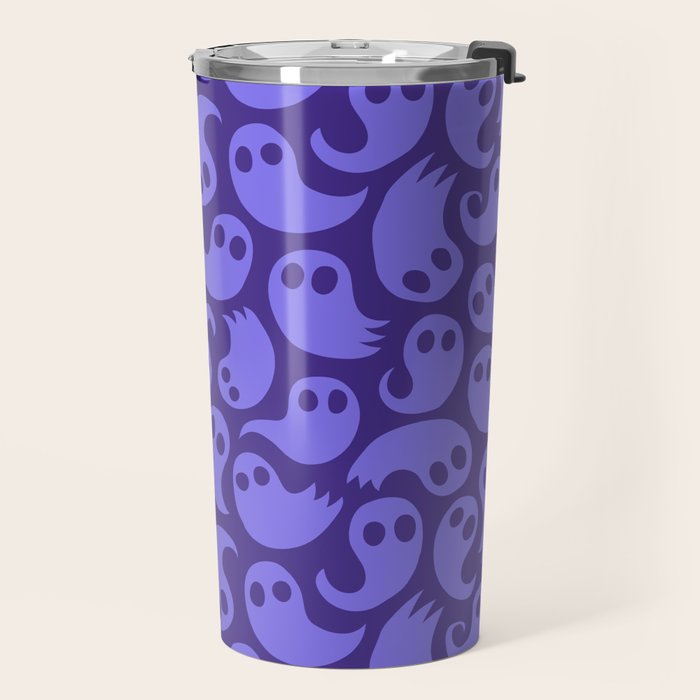 Halloween ghost cartoon pattern art Travel Mug Gallery Image 2