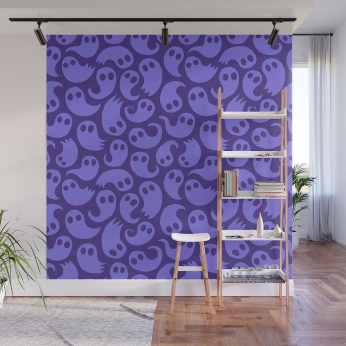 Halloween ghost cartoon pattern art Wall Mural Gallery Image 1