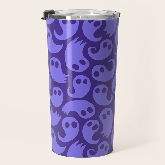 Halloween ghost cartoon pattern art Travel Mug Gallery Image 3