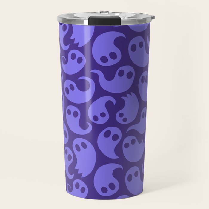 Halloween ghost cartoon pattern art Travel Mug Gallery Image 1