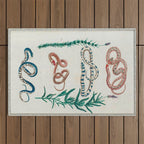 Seba Albertus Snakes With Plants  Outdoor Rug Gallery Image 1