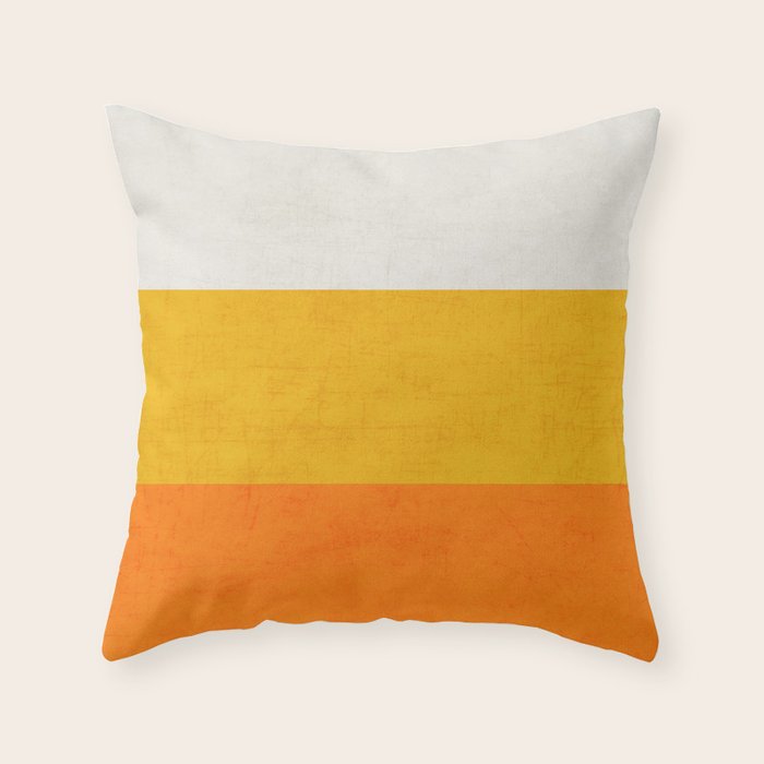 three stripes - candy corn Throw Pillow Gallery Image 6