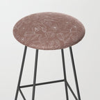 Mauve Magnolia Pattern Stool Gallery Image 2