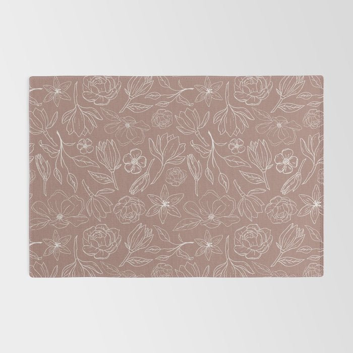 Mauve Magnolia Pattern Rug Gallery Image 2