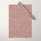 Mauve Magnolia Pattern Wrapping Paper Gallery Image 1