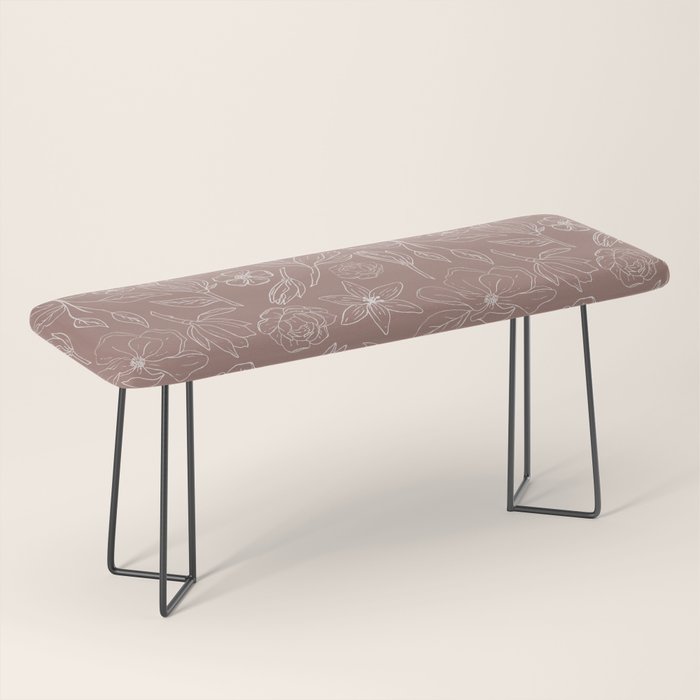 Mauve Magnolia Pattern Bench Gallery Image 1