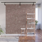 Mauve Magnolia Pattern Wall Mural Gallery Image 1