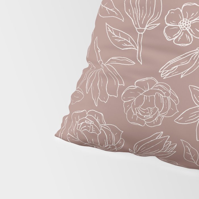 Mauve Magnolia Pattern Pillow Sham Gallery Image 4