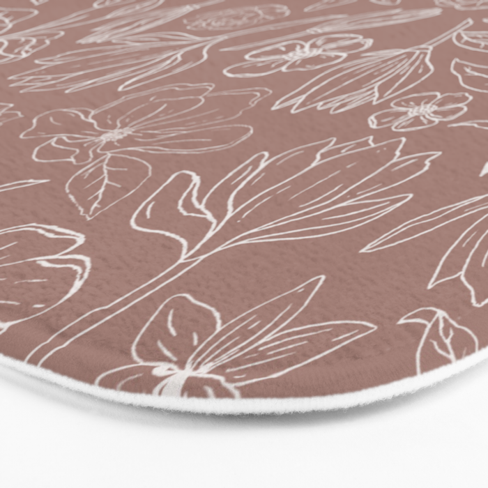 Mauve Magnolia Pattern Bath Mat Gallery Image 3
