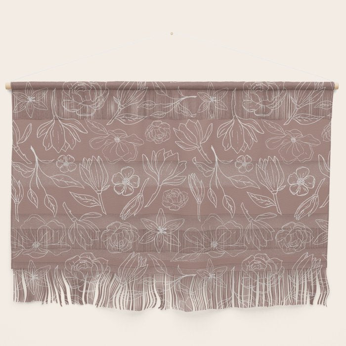 Mauve Magnolia Pattern Wall Hanging Gallery Image 1