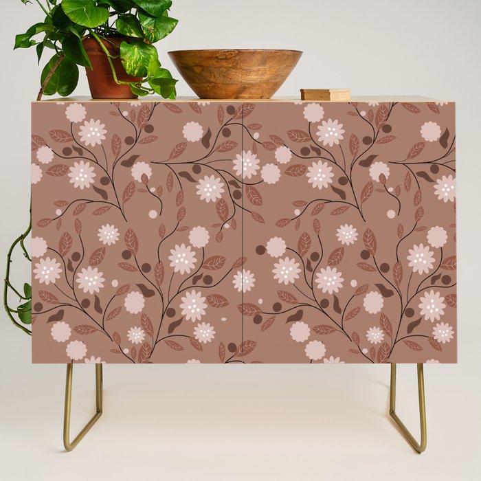 Romanic Floral in Mocha Mousse Credenza Gallery Image 1