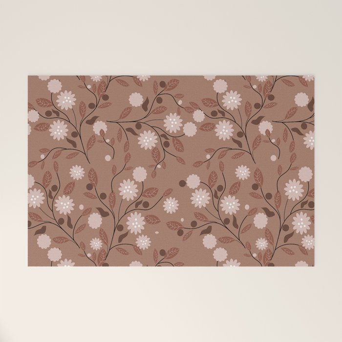 Romanic Floral in Mocha Mousse Welcome Mat Gallery Image 1