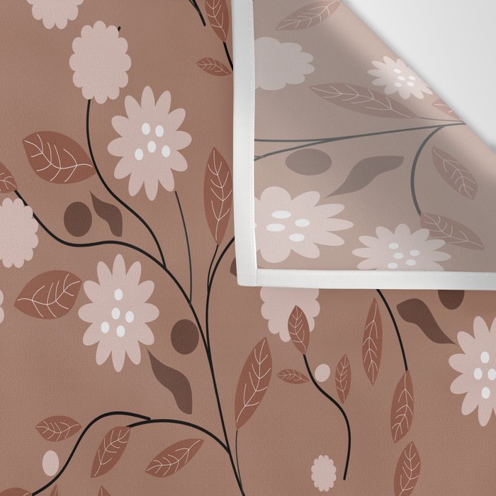 Romanic Floral in Mocha Mousse Wall Tapestry Gallery Image 3