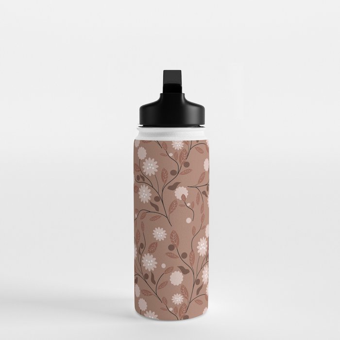 Romanic Floral in Mocha Mousse Water Bottle Gallery Image 3