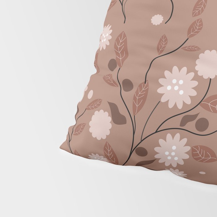Romanic Floral in Mocha Mousse Pillow Sham Gallery Image 4