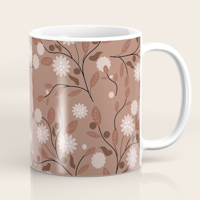 Romanic Floral in Mocha Mousse Coffee Mug Gallery Image 1