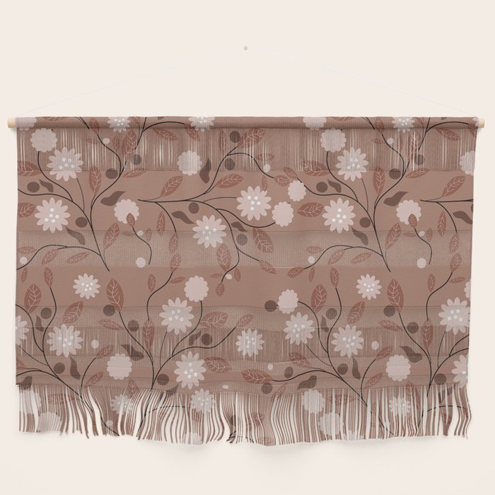 Romanic Floral in Mocha Mousse Wall Hanging Gallery Image 1
